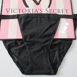 VICTORIA'S SECRET Black Cotton String Bikini Panty